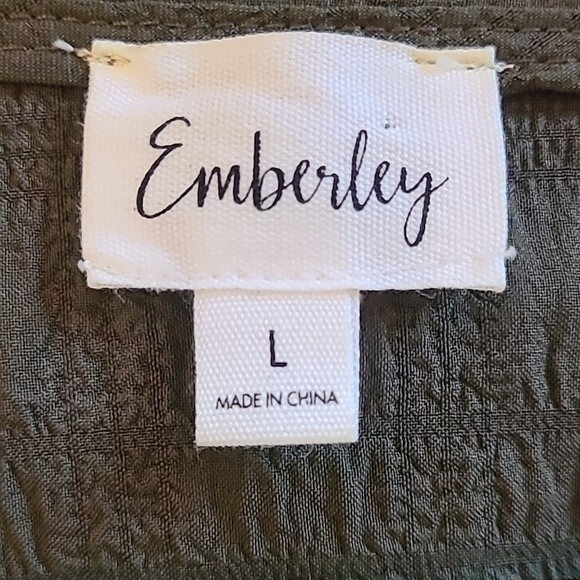 Emberley Olive Green A-Line Prairie Boho Size L - Picture 16 of 16